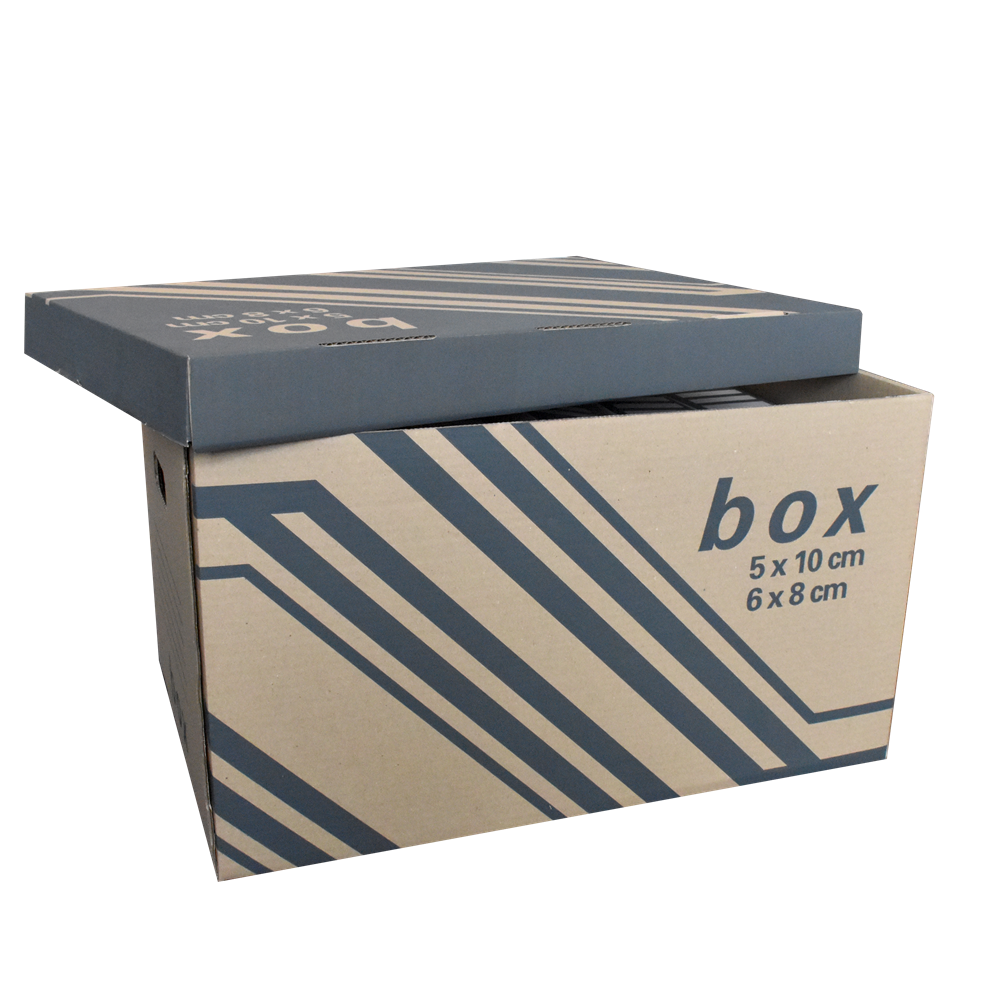 Archiváló konténer karton doboz fedeles 52x35x30cm, külön záródó levehető fedéllel Fornax kép