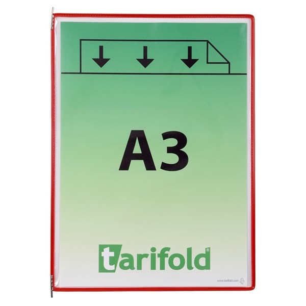 Bemutatótábla DJOIS A/3 álló felül nyitott piros 10 darabos