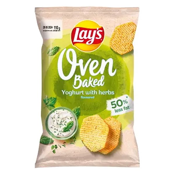 Burgonyachips LAY`S Oven Baked joghurtos-zöldfűszeres 110 g