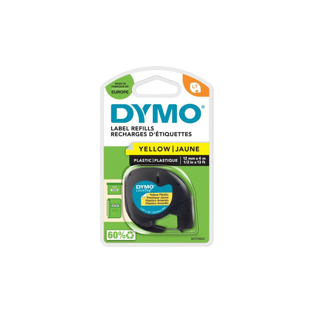 Feliratozógép szalag Dymo Letratag S0721620/59423 12mmx4m, ORIGINAL sárga kép