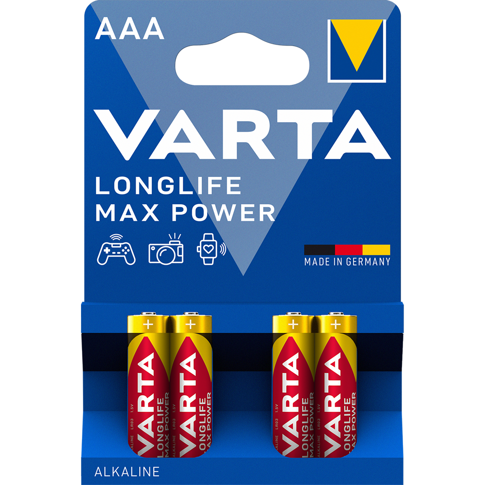 Elem AAA mikro LR03 Longlife Max Power 4 db/csomag, Varta kép