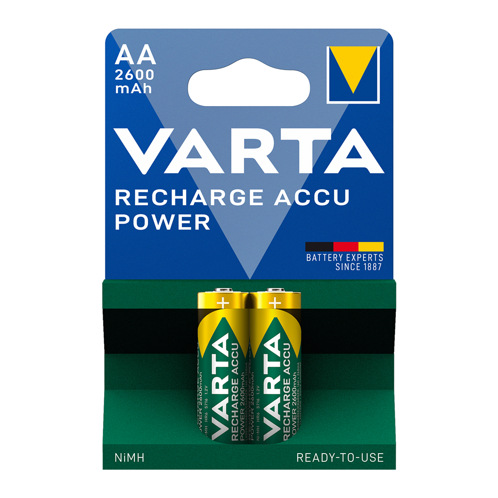 Elem tölthető akku AA ceruza 2600 mAH Power 2 db/csomag, Varta kép