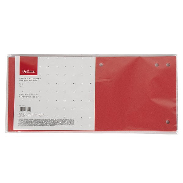 Elválasztócsík OPTIMA 105x240mm piros 10 darabos