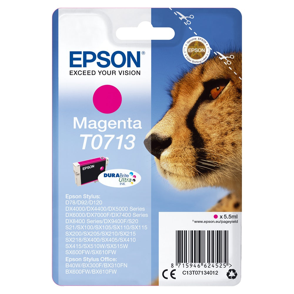 Epson T0713 tintapatron magenta ORIGINAL kép