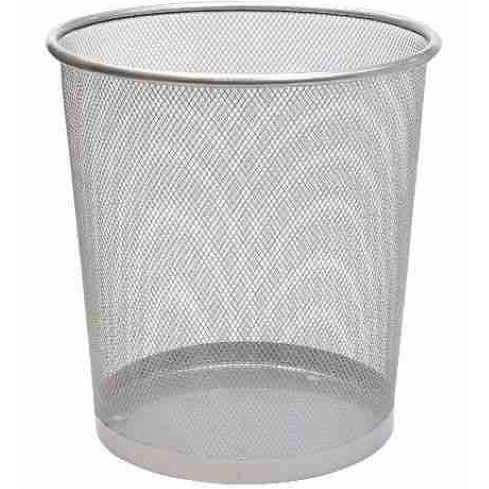 Fémhálós papírkosár 20 liter 29,5x33cm, nagy Bluering® ezüst kép