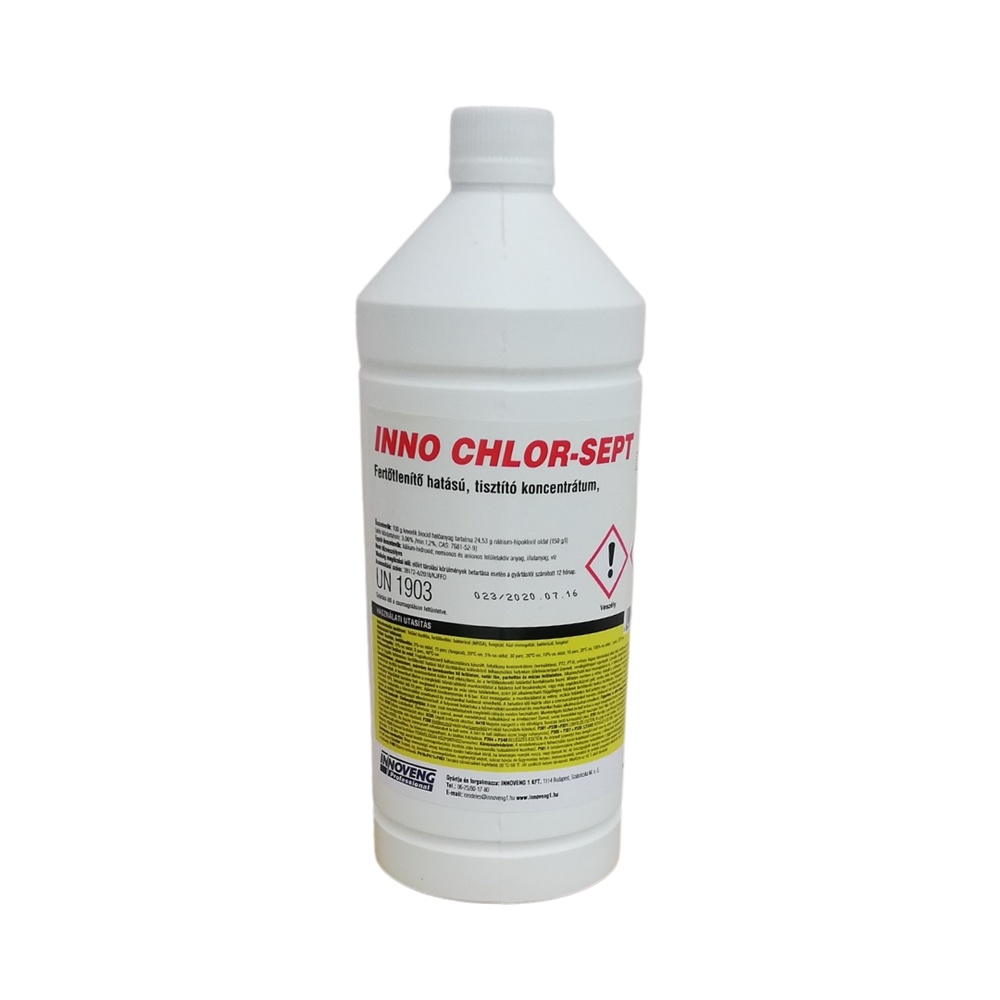 Fertőtlenítő hatású tisztítószer 1 liter klóros Inno Chlor-Sept kép
