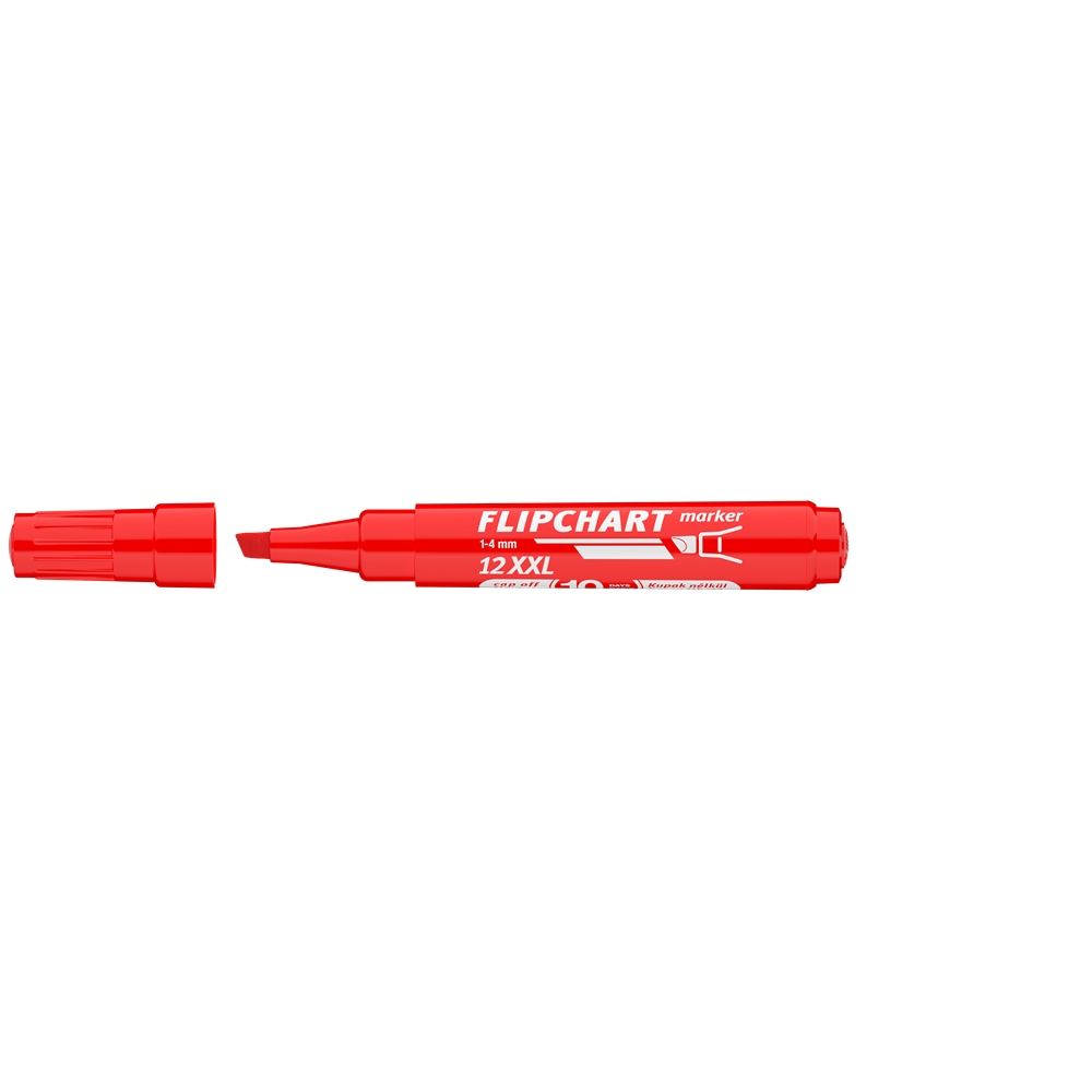 Flipchart marker vízbázisú 1-4mm, vágott Artip 12XXL piros kép