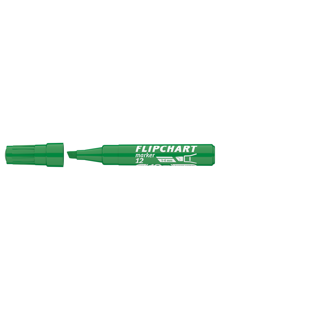 Flipchart marker vízbázisú 1-4mm, vágott Artip 12 zöld kép