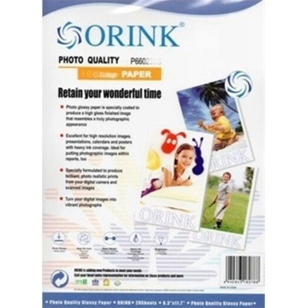 Fotópapír Pp A3, S 180g. 20lap fényes Orink (P612180S20) kép