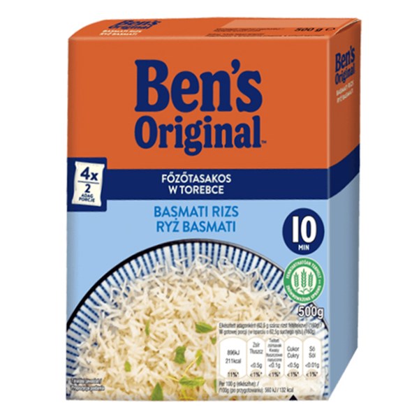 Főzőtasakos rizs UNCLE BEN`S basmati 4x125 g