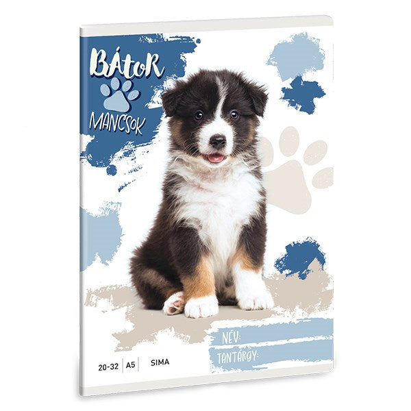 Füzet sima ARS UNA A/5 32 lapos 20-32 Bátor mancsok-Ausztrál juhászkutya