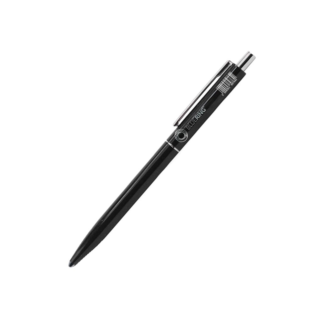 Golyóstoll 0,8mm, nyomógombos műanyag fekete test, Bluering® Z3, írásszín fekete kép