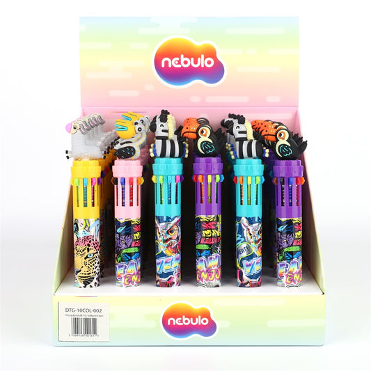 Golyóstoll 10színű, safari, 30 db/display Nebulo kép