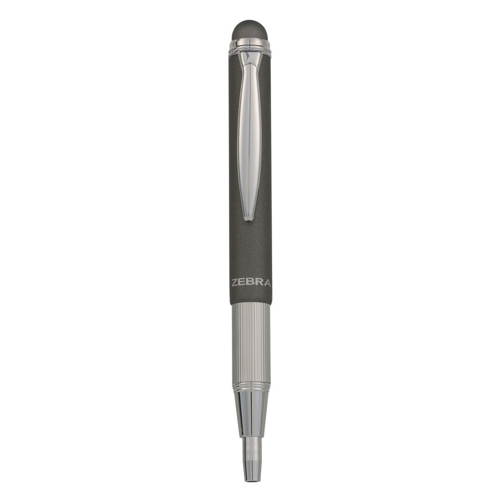 Golyóstoll metál szürke test, Zebra Stylus Telescopic, írásszín kék kép
