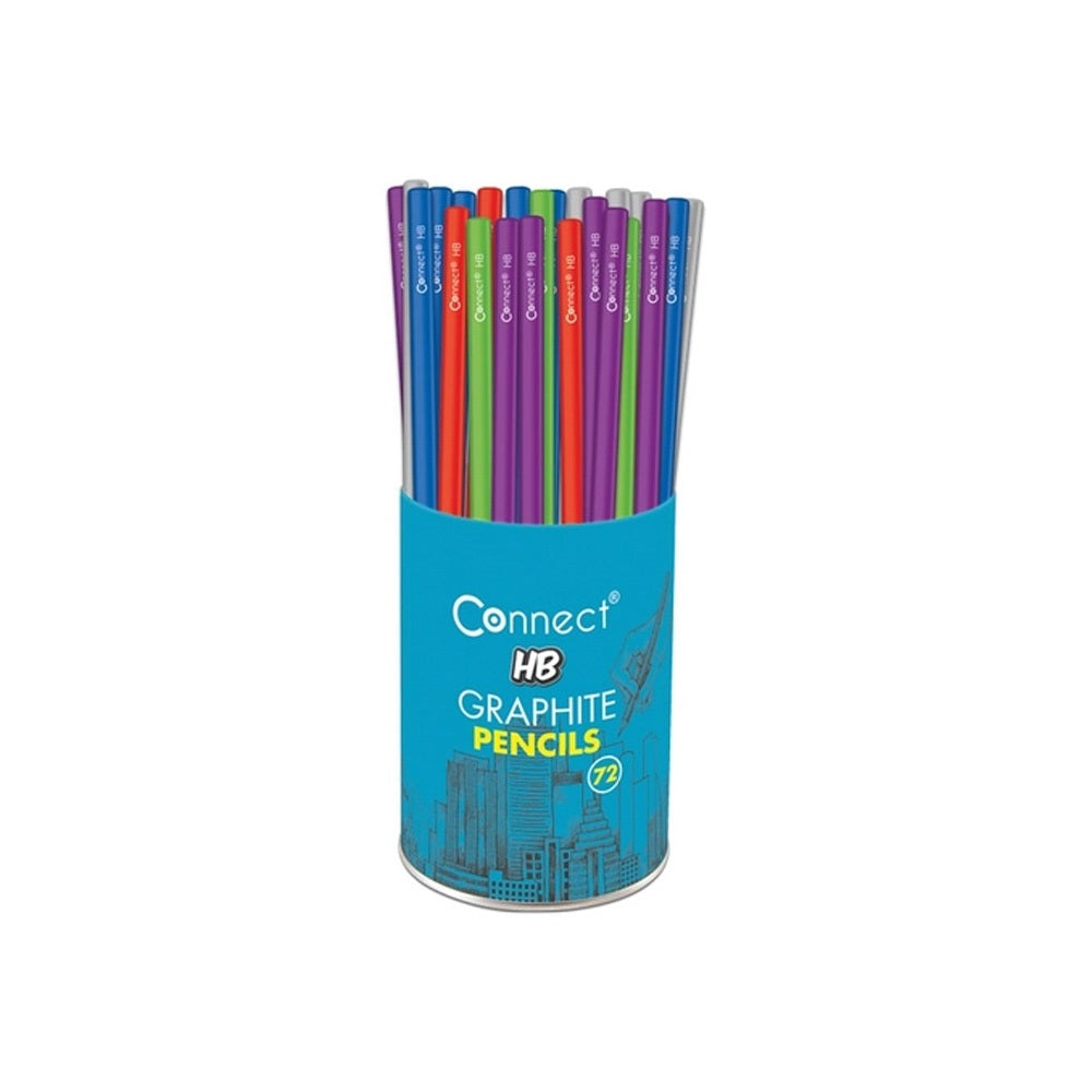 Grafitceruza HB, színes, kerek test,Connect 72 db/csomag, kép