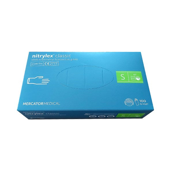 Gumikesztyű egyszer használatos nitril púdermentes kék L 9 100 darabos