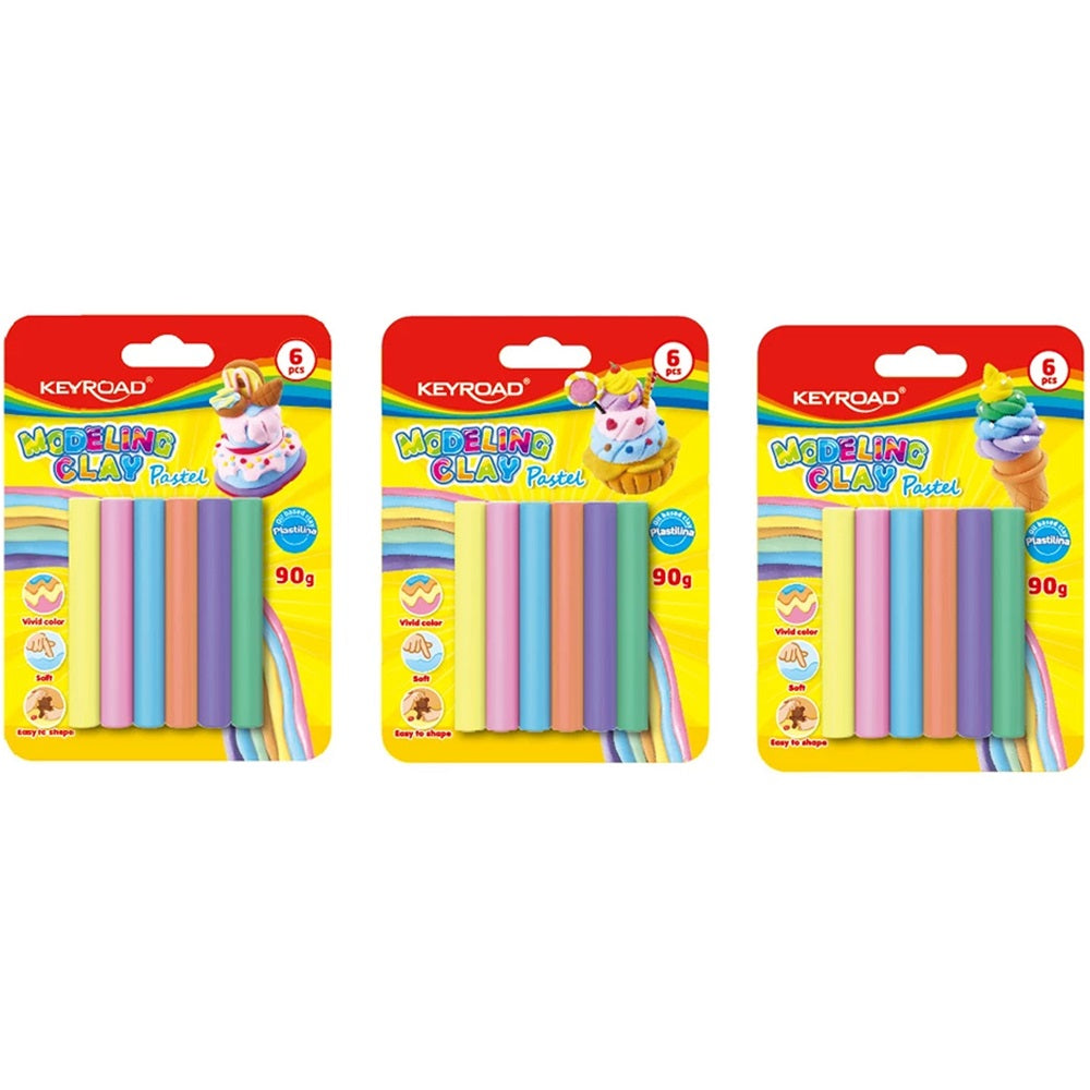 Gyurmakészlet 90 g 6 db/bliszter Keyroad Pastel pasztell színek kép