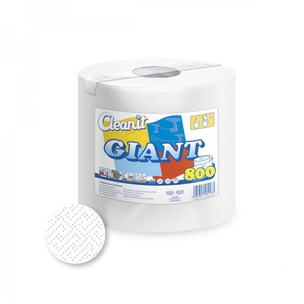 Háztartási papírtörlő kéztörlő 2 rétegű 800 lapos hófehér egyesével csomagolt Cleanit Giant 800 Lucart_852349I kép