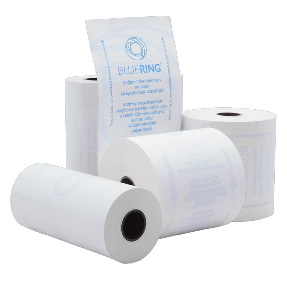 Hőpapír 80 mm széles, 17fm hosszú, cséve 12mm, 10 tekercs/csomag, ( 80/40 ) BPA mentes Bluering® kép