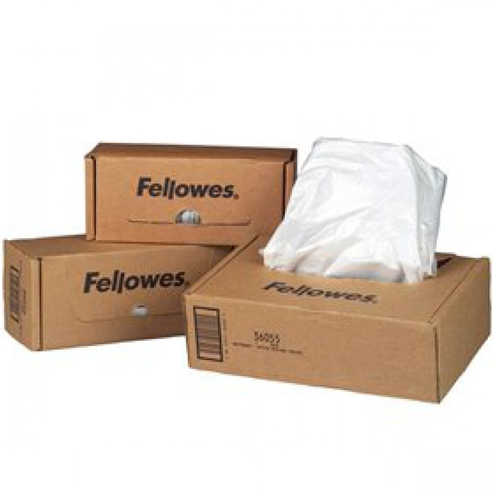 Hulladékgyűjtő zsákok iratmegsemmisítőhöz, 30-35 literes kapacitásig, Fellowes® 100 db/csomag, kép