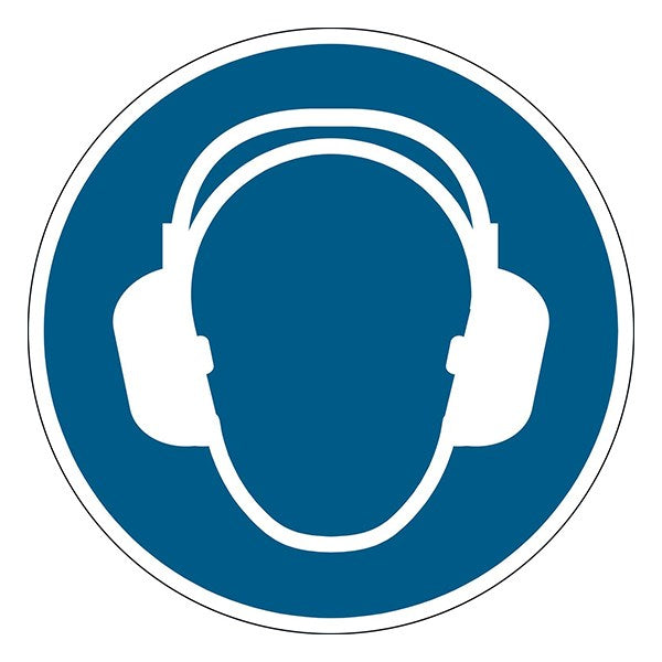 Információs matrica DURABLE Fülvédő használata kötelező 430 mm kék