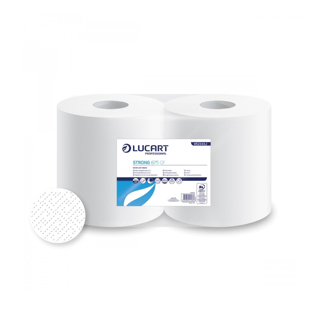 Ipari törlő 2 rétegű tekercses átmérő: 25 cm 100 % cellulóz 675 lap/tek 2 tekercs/karton Strong Lucart 675CF_852343J kép