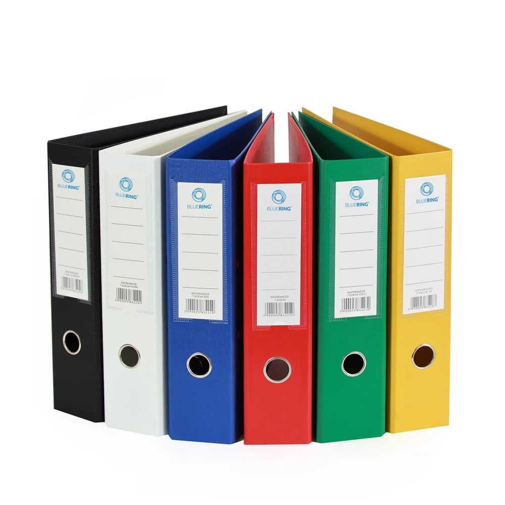 Iratrendező A4, 7,5cm, két oldalt PP borítás, Bluering® Premium sárga kép