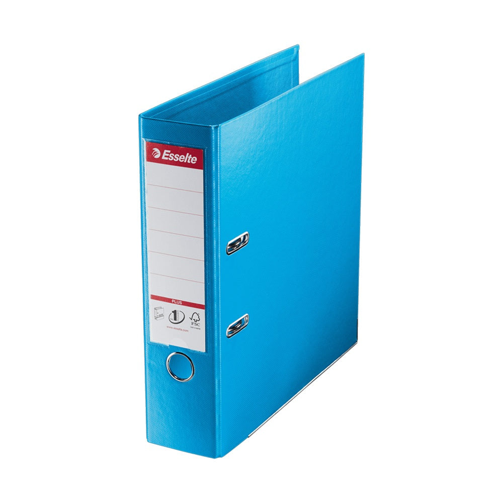 Iratrendező A4, 8cm, PP élvédő sínnel, Esselte Standard Plus Vivida kék kép