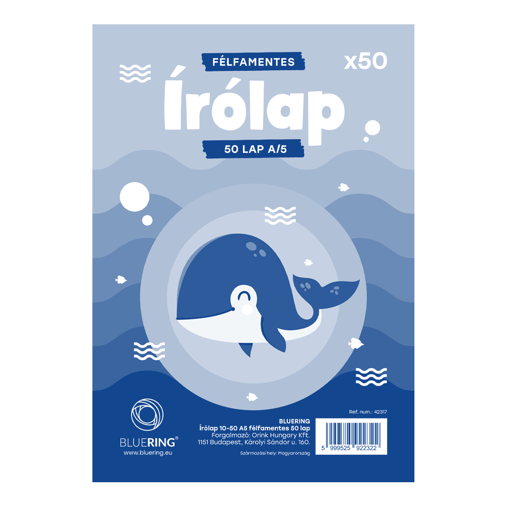 Írólap A5, 10-50 félfamentes 50lap Bluering® kép