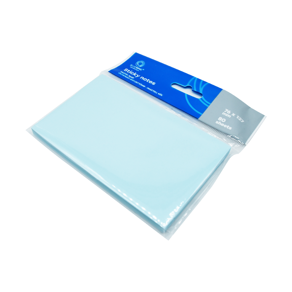 Jegyzettömb öntapadó, 76x127mm, 80lap, Bluering® , pasztellkék kép