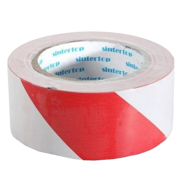 Jelzőszalag SINTERTOP 50 mm x 33 m öntapadós piros-fehér