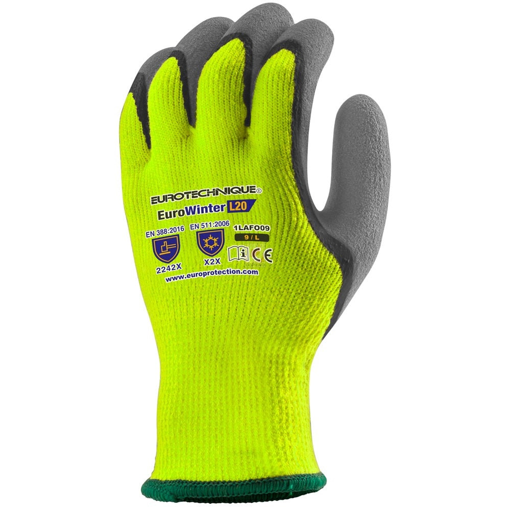 Kesztyű bélelt Hi-Viz sárga színű 10-es kötésű 9-es_1LAFO09 kép