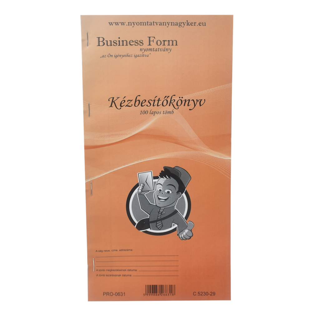 Kézbesítő könyv 100lap,os 130x297mm, C.5230-29 kép