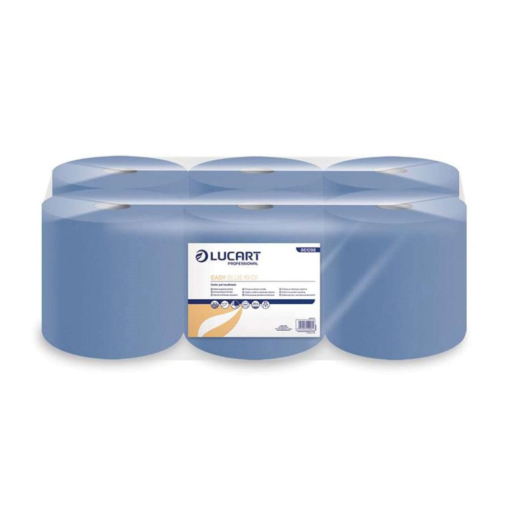 Kéztörlő 1 rétegű tekercses átmérő: 19 cm 6 tekercs/karton 19 CF Easy Blue Lucart_861096 kék kép
