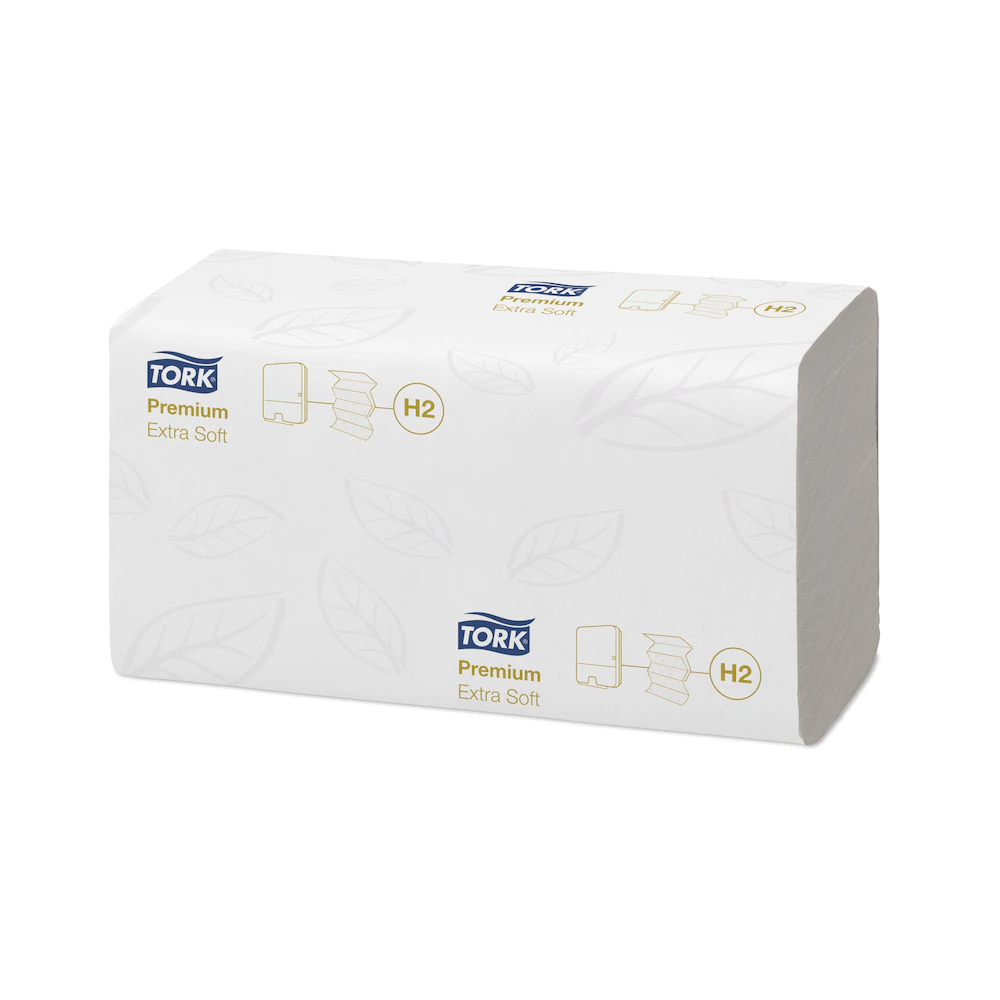 Kéztörlő 2 rétegű Interfold hajtogatású 100 lap/csomag 21 cs/karton Extra Soft Xpress® Multifold H2 Tork_100297 fehér kép