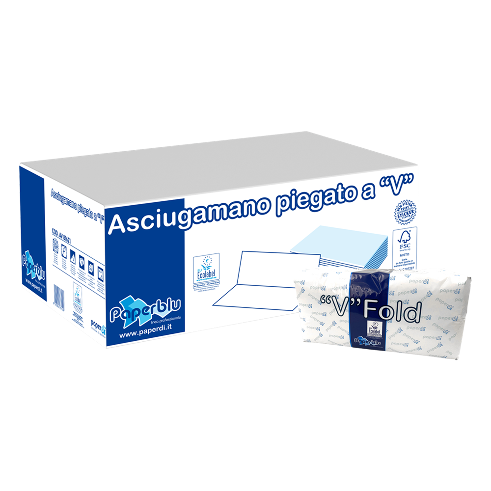 Kéztörlő 2 rétegű V hajtogatású 100 % cellulóz 210 lap/csomag 15 csomag/karton Paperdi_AV81621 fehér kép