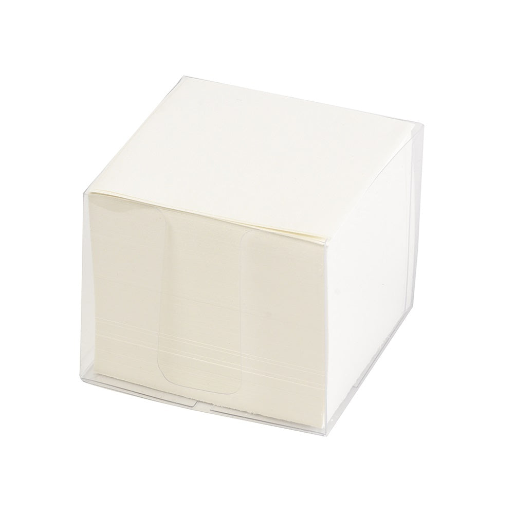 Kockatömb 8x8x6,5cm, ragasztás nélküli, transzparens tartóban 80% fehérség Bluering® fehér kép