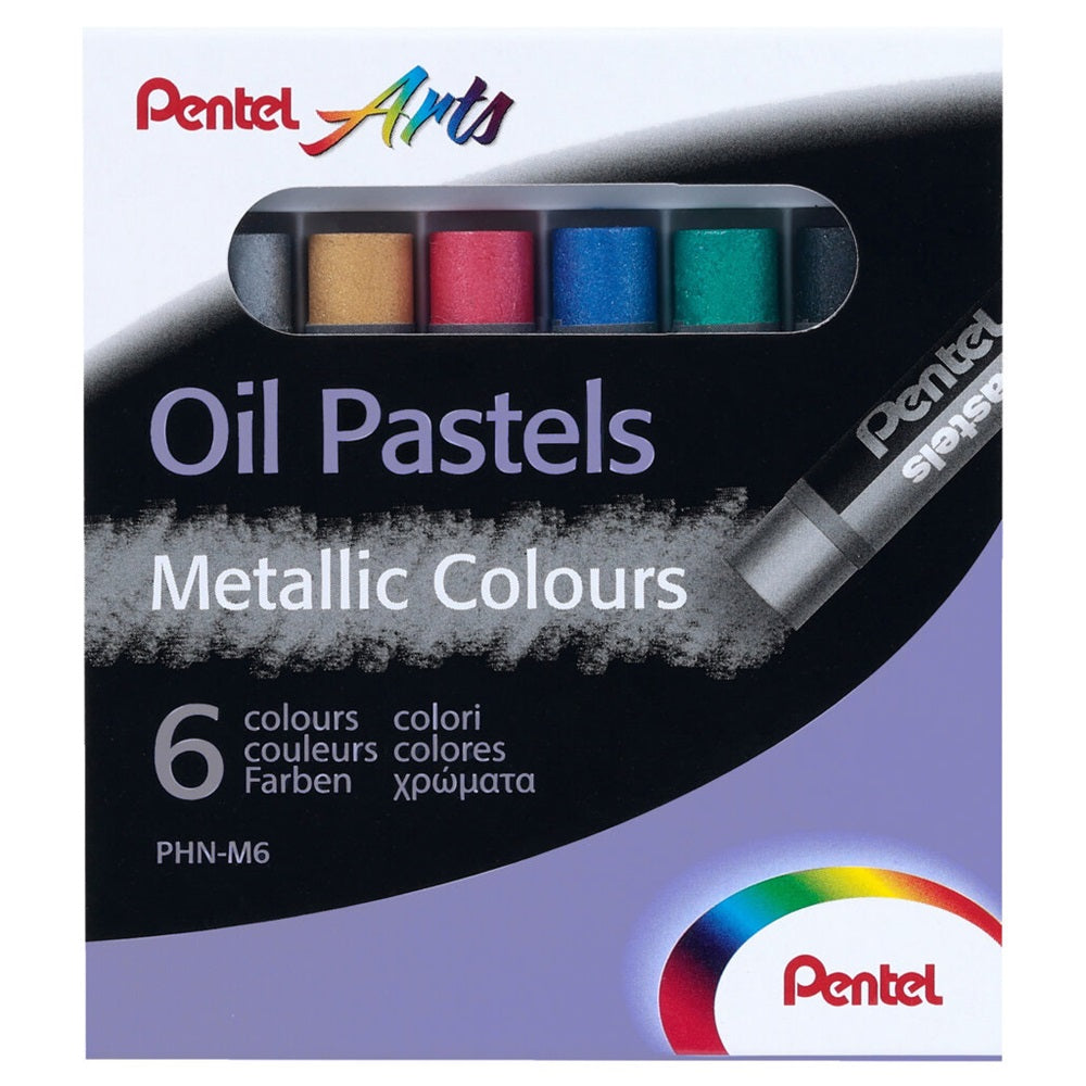Kréta olajpasztell készlet, PHN-M6 Pentel, 6 klf., metál szín kép