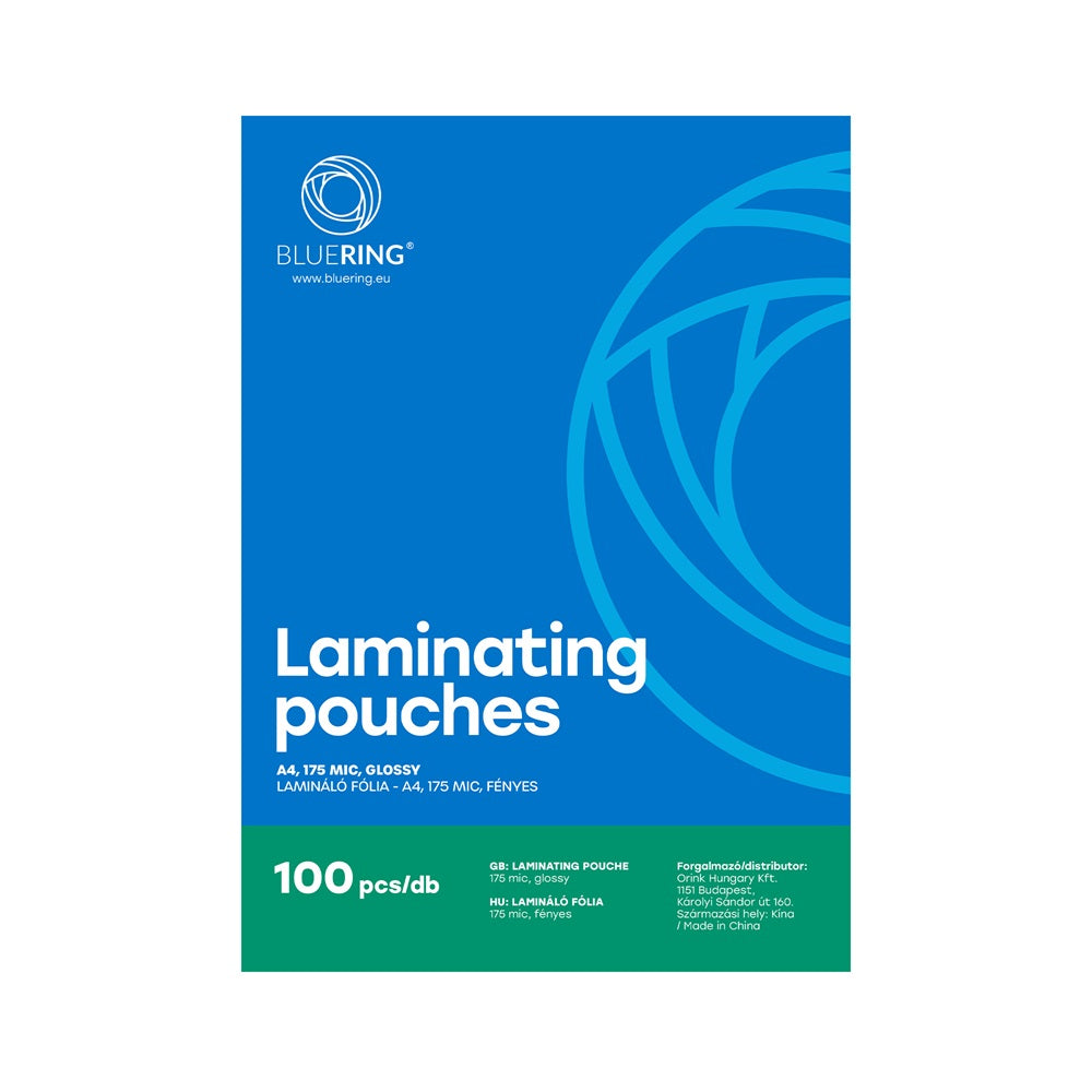 Lamináló fólia A4, 175 micron 100 db/doboz, Bluering® kép