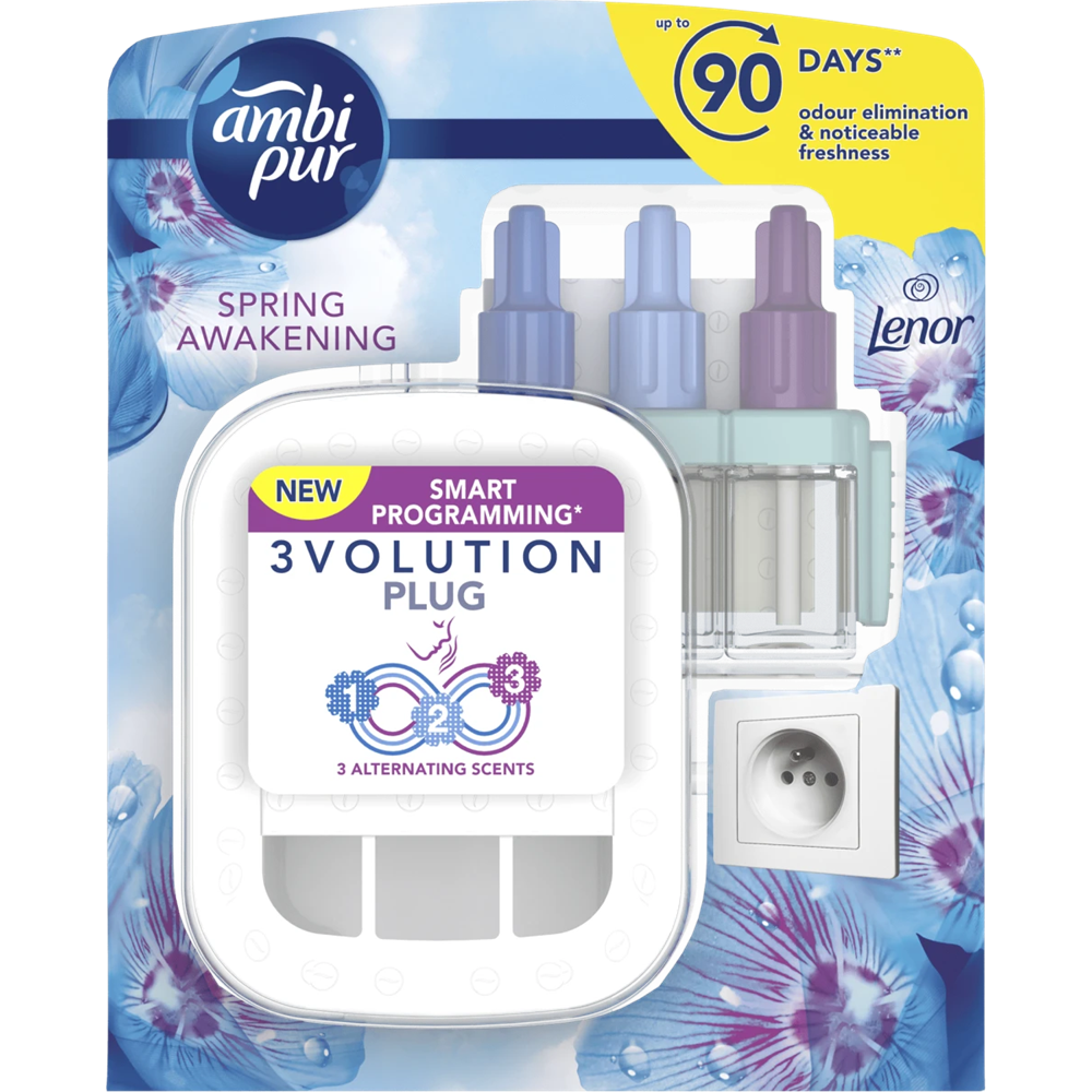 Légfrissítő elektromos kezdőcsomag 20 ml Ambi Pur 3 Volution Lenor Spring kép