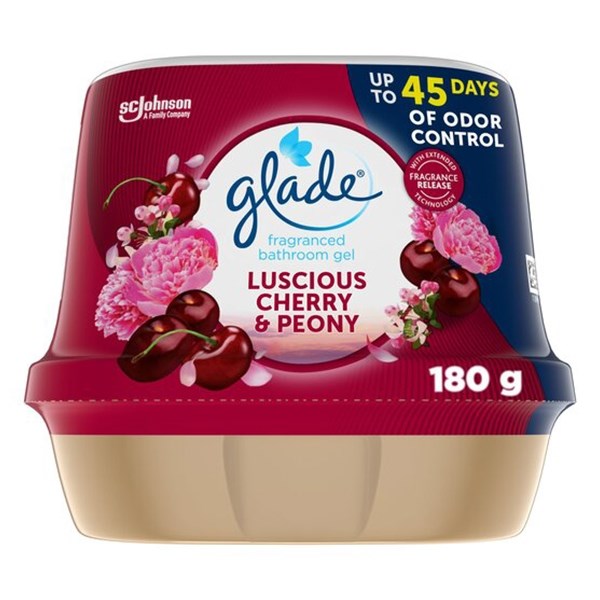 Légfrissítő zselé GLADE Bathroom Zamatos cseresznye és bazsarózsa 180 g