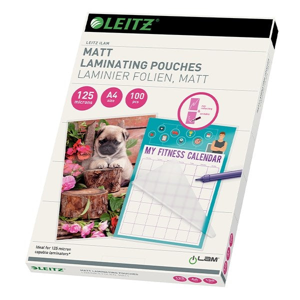 Meleglamináló fólia LEITZ standard A/4 125 mikronos matt 100 darabos