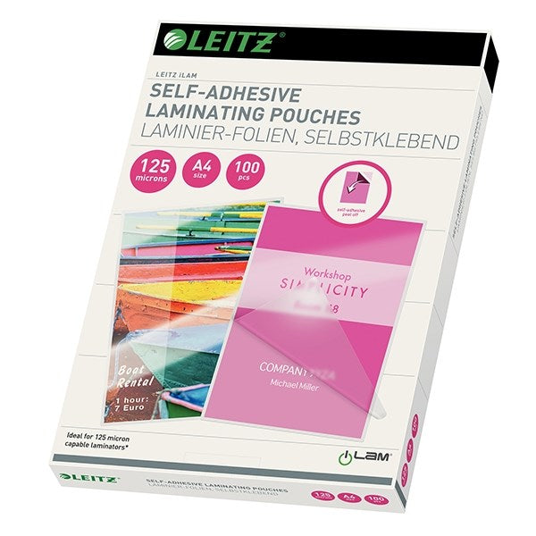 Meleglamináló fólia LEITZ standard A/4 125 mikronos öntapadós 100 darabos