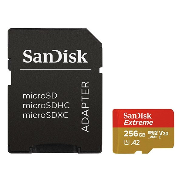 Memóriakártya SANDISK microSDXC Extreme U3 V30 256 GB + adapter
