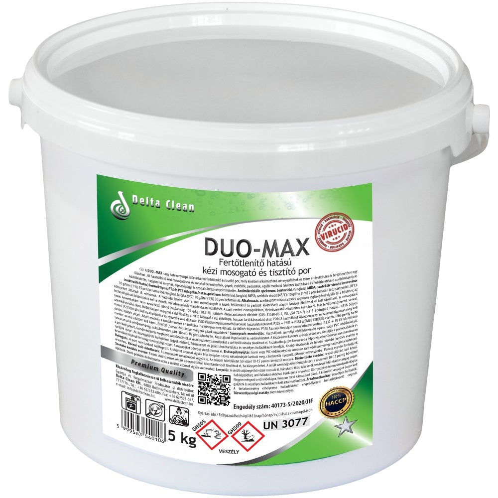 Mosogató- és tisztítópor fertőtlenítő hatással vödrös 5 kg DUO-MAX kép