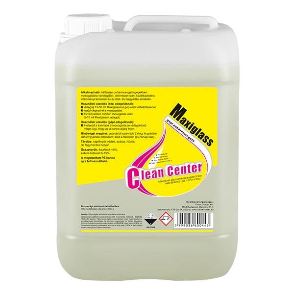 Mosogatószer gépi CLEAN CENTER Maxiglass pohármosogató 5L