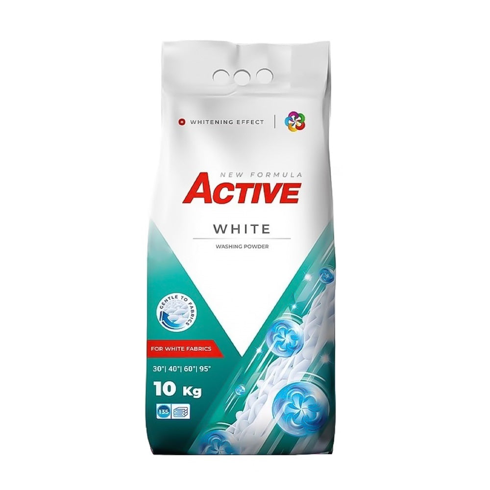 Mosópor 10 kg (130 mosás) zsákos fehér és színes ruhákhoz Active Univerzális kép