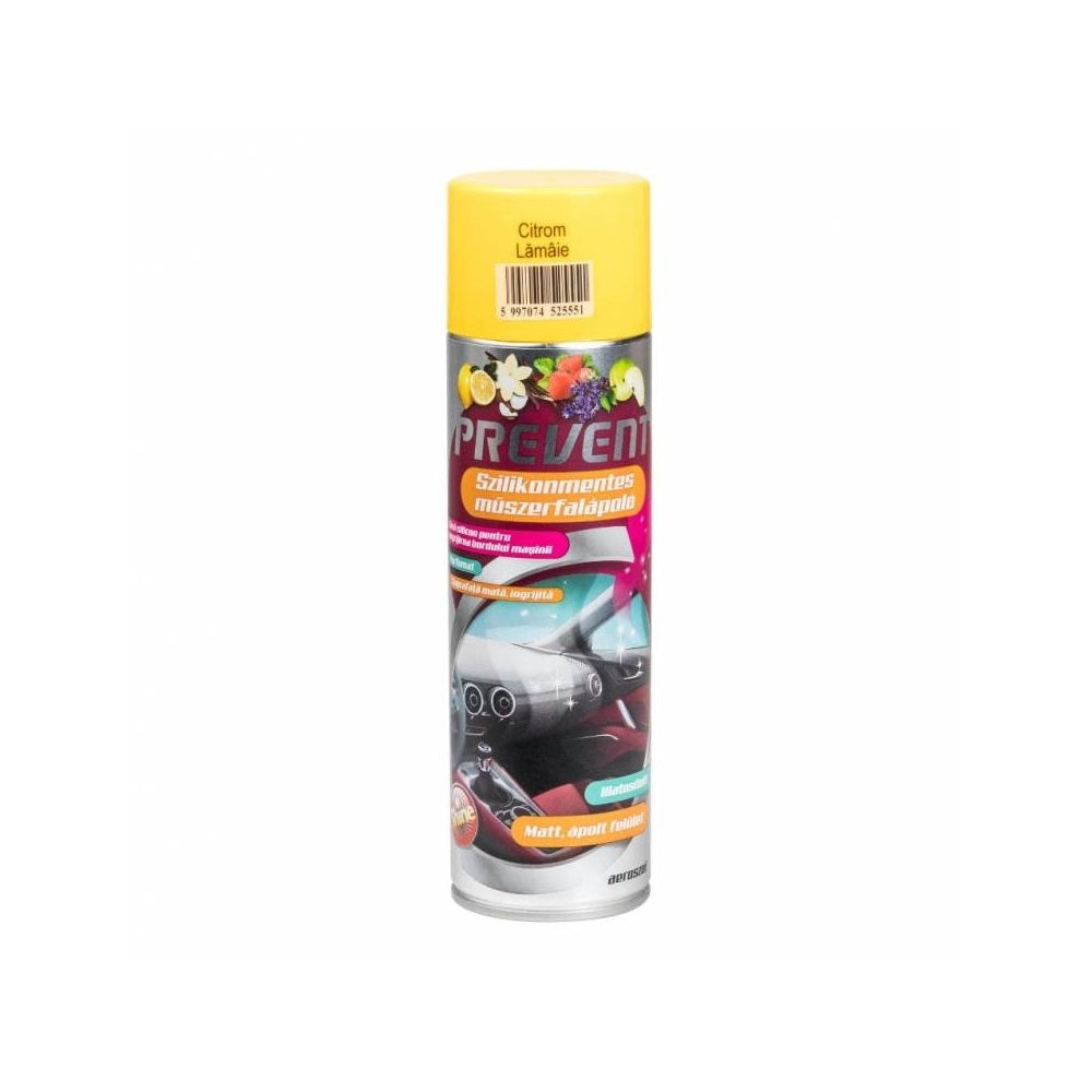 Műszerfalápoló aerosol szilikonmentes 500 ml Prevent Citrom illat kép