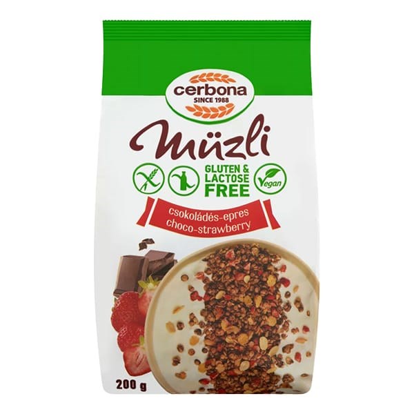 Müzli CERBONA Gluténmentes csokis-epres 200 g