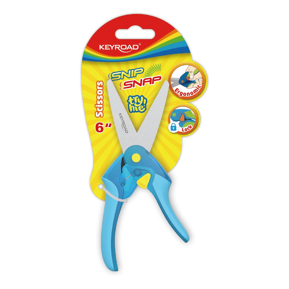 Olló 15 cm tompa fejű Keyroad Snip Snap vegyes színek kép